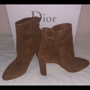 (SOLD) Auth Christian Dior Suede Ankle Boots